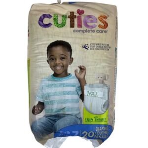 Cuties Complete Care Diapers Size 7 (41+ lb) 20 Count Hypoallergenic Skin Smart
